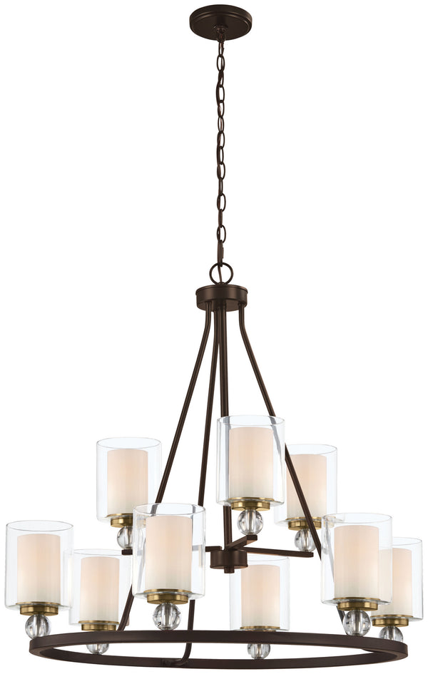 Minka-Lavery - 3079-416 - Nine Light Chandelier - Studio 5 - Painted Bronze W/Natural Brush from Lighting & Bulbs Unlimited in Charlotte, NC