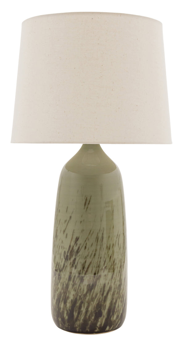 One Light Table Lamp from the Scatchard Collection in Decorated Celadon Finish by House of Troy