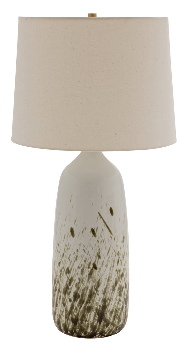 One Light Table Lamp from the Scatchard Collection in Decorated White Gloss Finish by House of Troy