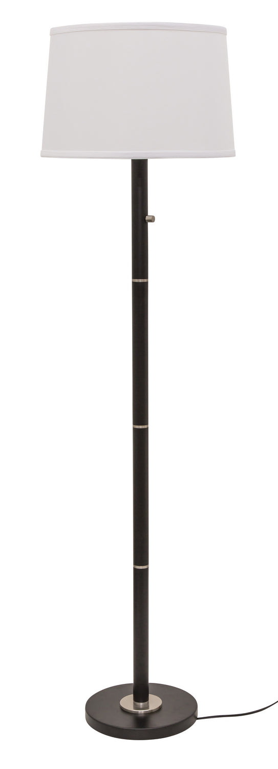 Three Light Floor Lamp from the Rupert Collection in Black With Satin Nickel Finish by House of Troy