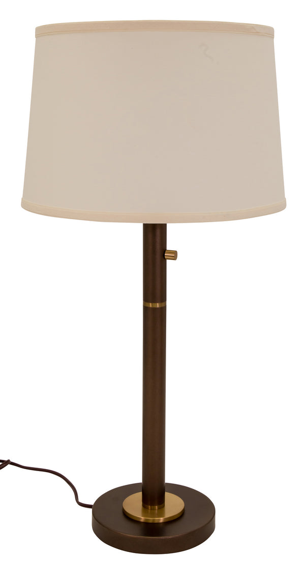 Three Light Table Lamp from the Rupert Collection in Chestnut Bronze With Weathered Brass Finish by House of Troy