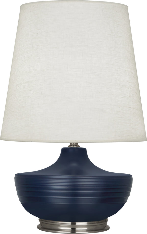 Robert Abbey - MMB23 - One Light Table Lamp - Michael Berman Nolan - Matte Midnight Blue Glazed and Dark Antique Nickel from Lighting & Bulbs Unlimited in Charlotte, NC