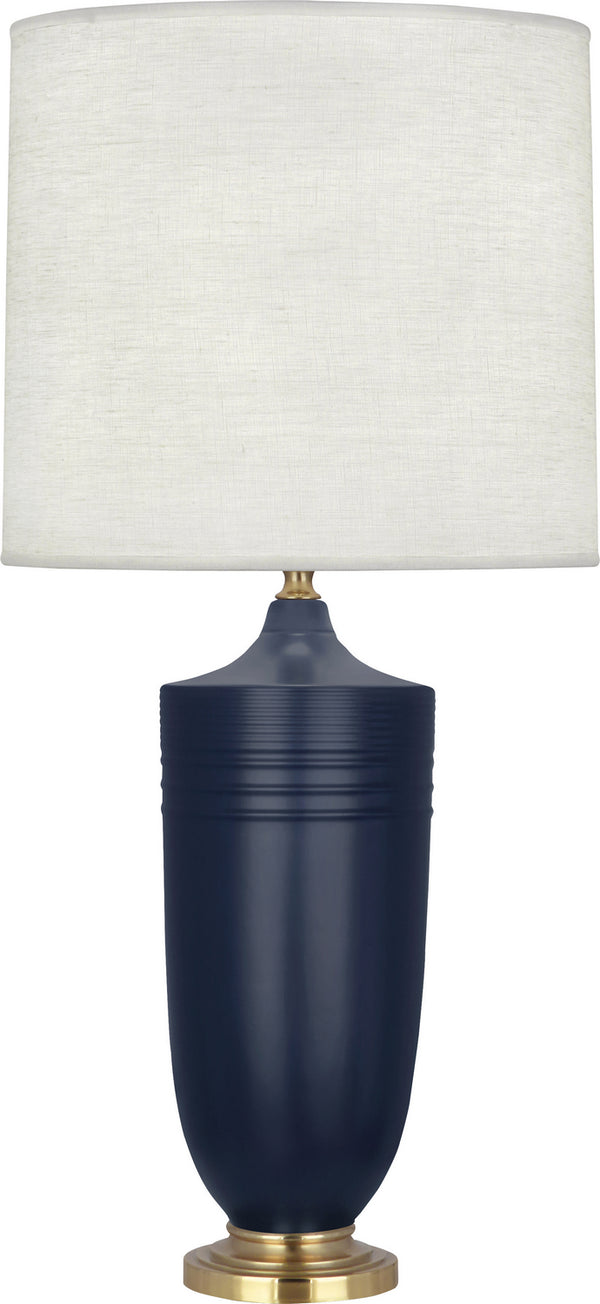 Robert Abbey - MMB27 - One Light Table Lamp - Michael Berman Hadrian - Matte Midnight Blue Glazed and Modern Brass from Lighting & Bulbs Unlimited in Charlotte, NC