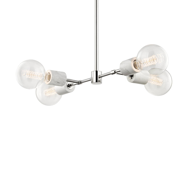 Mitzi - H120704-PN - Four Light Pendant - Asime - Polished Nickel from Lighting & Bulbs Unlimited in Charlotte, NC