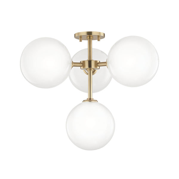 Mitzi - H122604-AGB - LED Semi Flush Mount - Ashleigh - Aged Brass from Lighting & Bulbs Unlimited in Charlotte, NC