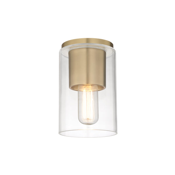 Mitzi - H135501-AGB - One Light Flush Mount - Lula - Aged Brass from Lighting & Bulbs Unlimited in Charlotte, NC