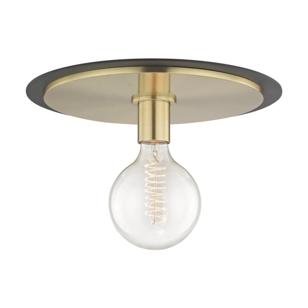 Mitzi - H137501L-AGB/BK - One Light Flush Mount - Milo - Aged Brass/Black from Lighting & Bulbs Unlimited in Charlotte, NC