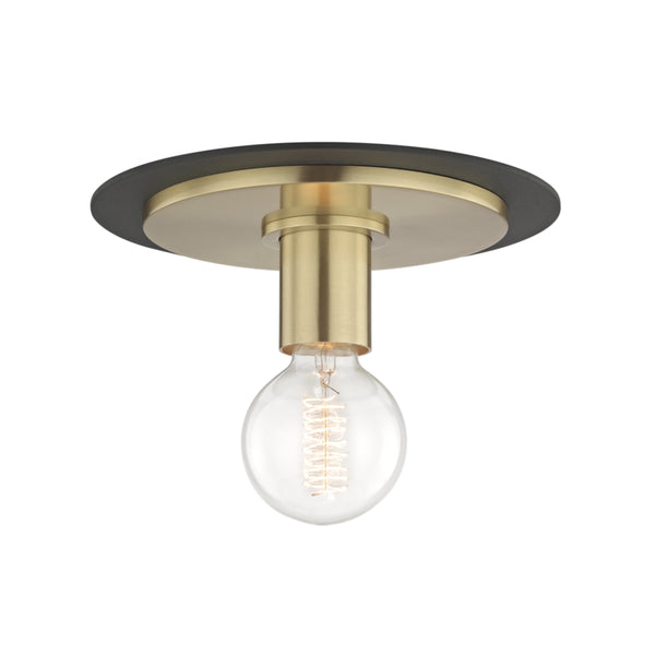 Mitzi - H137501S-AGB/BK - One Light Flush Mount - Milo - Aged Brass/Black from Lighting & Bulbs Unlimited in Charlotte, NC