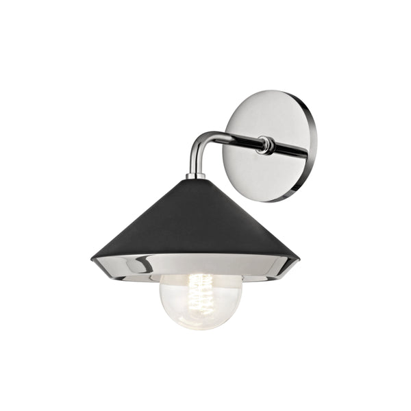 Mitzi - H139101-PN/BK - One Light Wall Sconce - Marnie - Polished Nickel/Black from Lighting & Bulbs Unlimited in Charlotte, NC