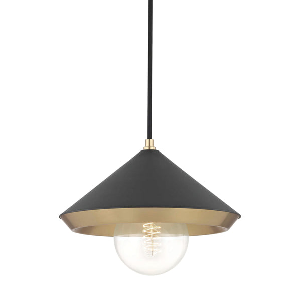 Mitzi - H139701L-AGB/BK - One Light Pendant - Marnie - Aged Brass/Black from Lighting & Bulbs Unlimited in Charlotte, NC