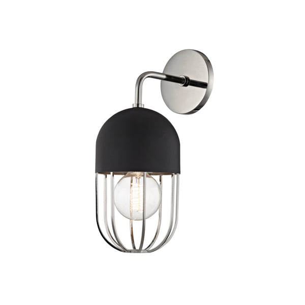 Mitzi - H145101-PN/BK - One Light Wall Sconce - Haley - Polished Nickel/Black from Lighting & Bulbs Unlimited in Charlotte, NC