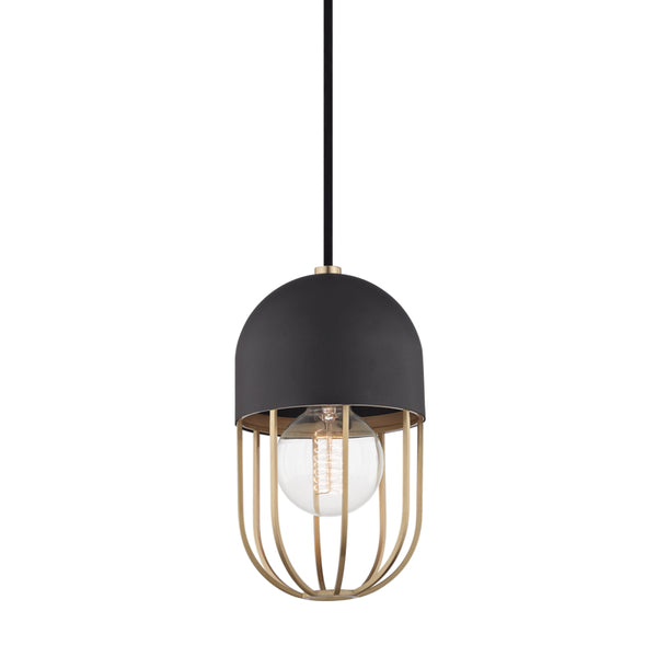 Mitzi - H145701-AGB/BK - One Light Pendant - Haley - Aged Brass/Black from Lighting & Bulbs Unlimited in Charlotte, NC