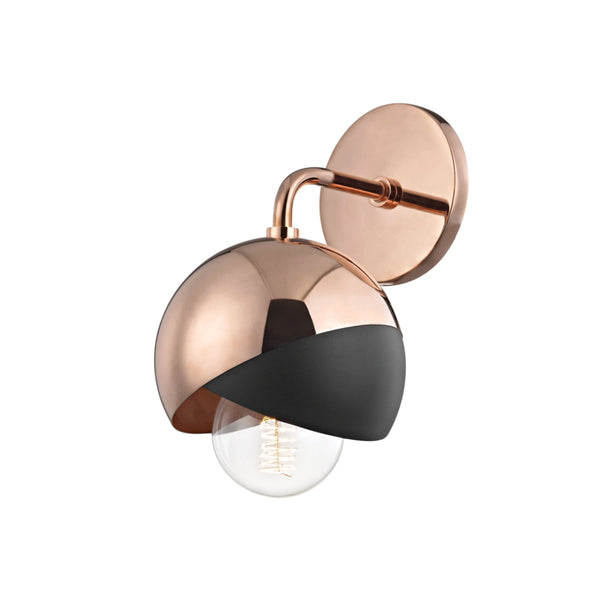 Mitzi - H168101-POC/BK - One Light Wall Sconce - Emma - Polished Copper/Black from Lighting & Bulbs Unlimited in Charlotte, NC