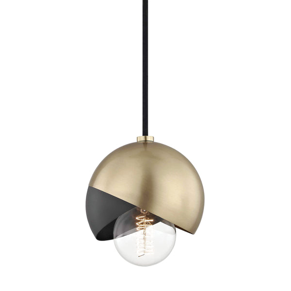 Mitzi - H168701-AGB/BK - One Light Pendant - Emma - Aged Brass/Black from Lighting & Bulbs Unlimited in Charlotte, NC