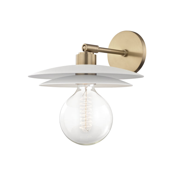 Mitzi - H175101L-AGB/WH - One Light Wall Sconce - Milla - Aged Brass/Soft Off White from Lighting & Bulbs Unlimited in Charlotte, NC