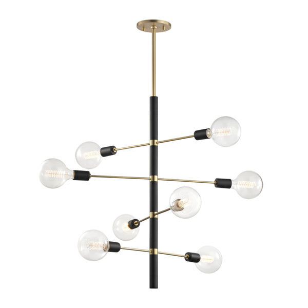 Mitzi - H178808-AGB/BK - Eight Light Chandelier - Astrid - Aged Brass/Black from Lighting & Bulbs Unlimited in Charlotte, NC