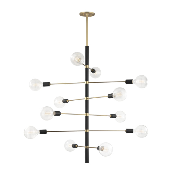 Mitzi - H178812-AGB/BK - 12 Light Chandelier - Astrid - Aged Brass/Black from Lighting & Bulbs Unlimited in Charlotte, NC