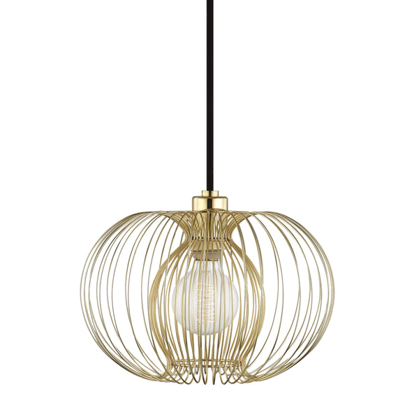 Mitzi - H181701S-PB - One Light Pendant - Jasmine - Polished Brass from Lighting & Bulbs Unlimited in Charlotte, NC