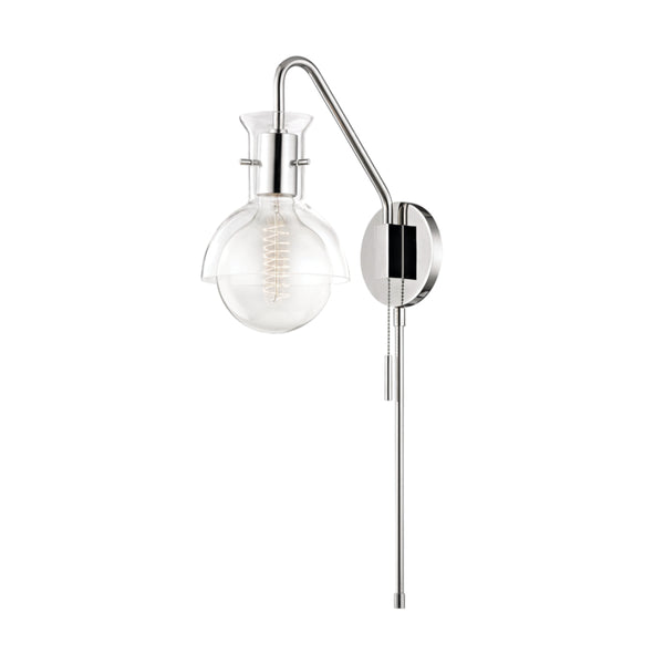 Mitzi - HL111101G-PN - One Light Wall Sconce With Plug - Riley - Polished Nickel from Lighting & Bulbs Unlimited in Charlotte, NC