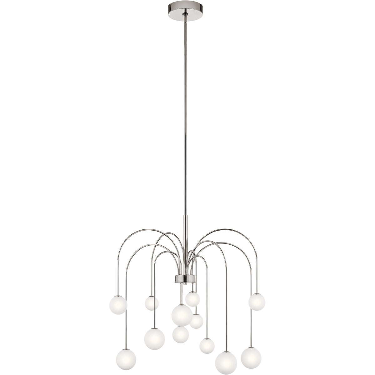 Elan 84104 Rain LED 30 inch Chandelier Ceiling Light in Satin Nickel (Final Sale)
