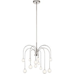 Elan 84104 Rain LED 30 inch Chandelier Ceiling Light in Satin Nickel (Final Sale)