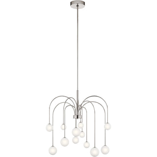 Elan 84104 Rain LED 30 inch Chandelier Ceiling Light in Satin Nickel (Final Sale)