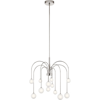 Elan 84104 Rain LED 30 inch Chandelier Ceiling Light in Satin Nickel (Final Sale)