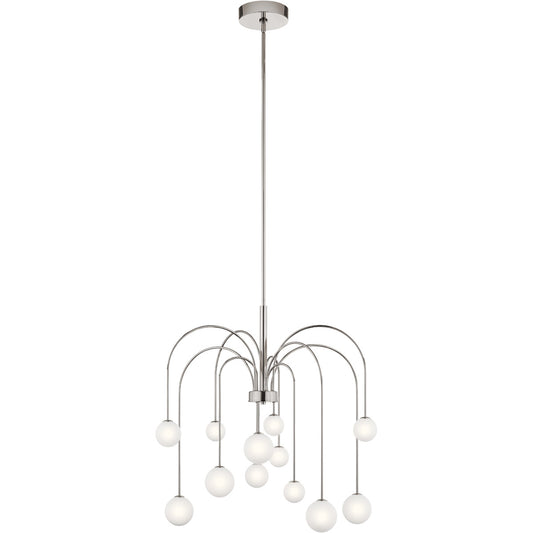 Elan 84104 Rain LED 30 inch Chandelier Ceiling Light in Satin Nickel (Final Sale)