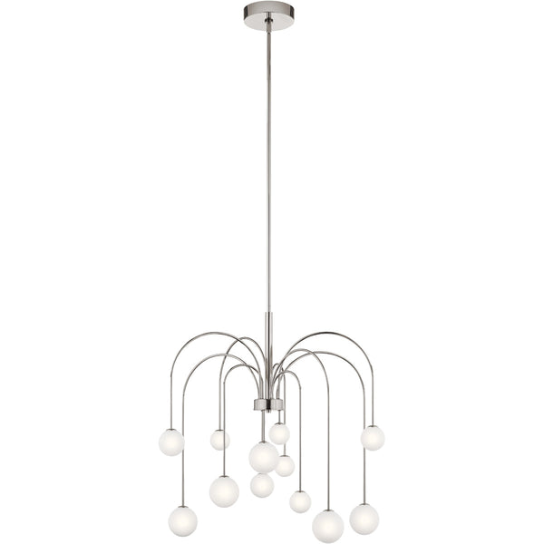 Elan 84104 Rain LED 30 inch Chandelier Ceiling Light in Satin Nickel (Final Sale)