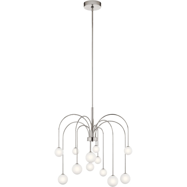 Elan 84104 Rain LED 30 inch Chandelier Ceiling Light in Satin Nickel (Final Sale)
