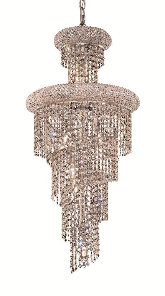 Elegant Lighting - V1800SR16C/RC - Ten Light Pendant - Spiral - Chrome from Lighting & Bulbs Unlimited in Charlotte, NC