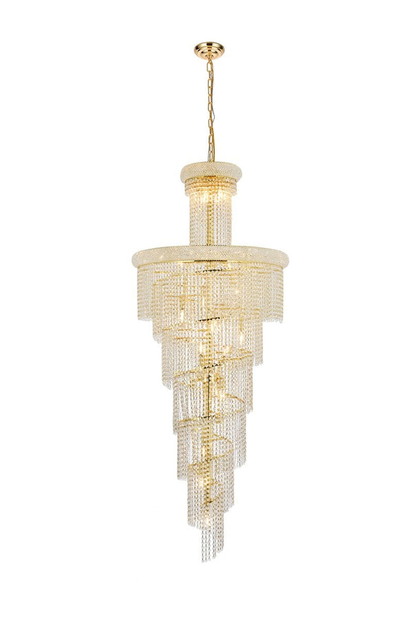 Elegant Lighting - V1800SR30G/RC - 28 Light Chandelier - Spiral - Gold from Lighting & Bulbs Unlimited in Charlotte, NC
