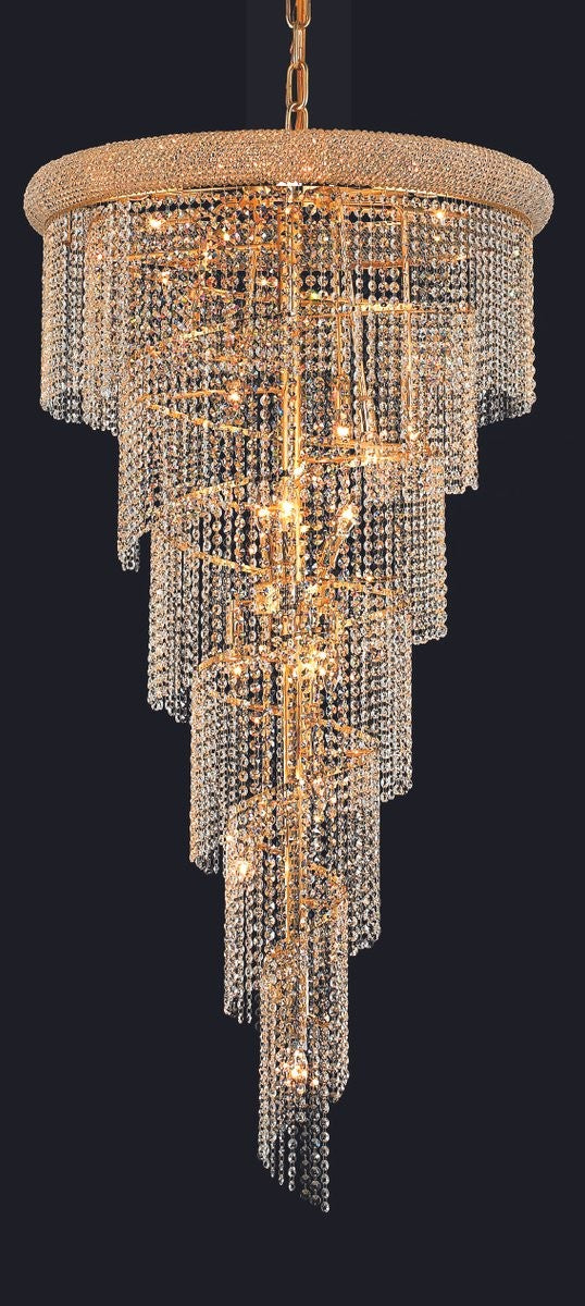 Elegant Lighting - V1801SR30G/RC - 22 Light Chandelier - Spiral - Gold from Lighting & Bulbs Unlimited in Charlotte, NC