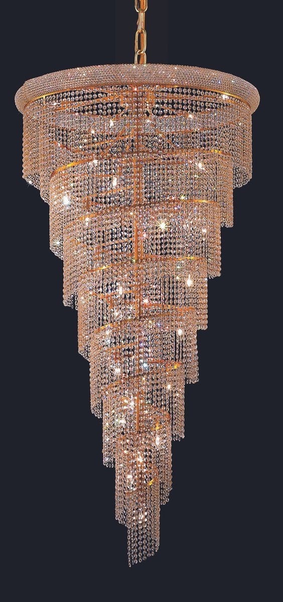 Elegant Lighting - V1801SR36G/RC - 26 Light Chandelier - Spiral - Gold from Lighting & Bulbs Unlimited in Charlotte, NC