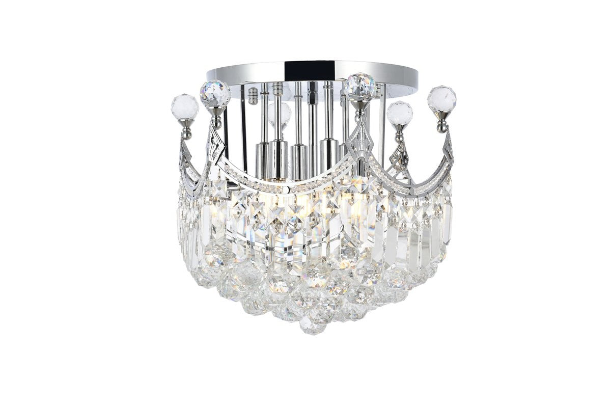 Elegant Lighting - V8949F16C/RC - Six Light Flush Mount - Corona - Chrome from Lighting & Bulbs Unlimited in Charlotte, NC