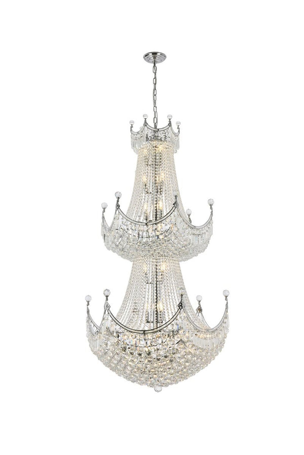 Elegant Lighting - V8949G36C/RC - 36 light Chandelier - Corona - Chrome from Lighting & Bulbs Unlimited in Charlotte, NC