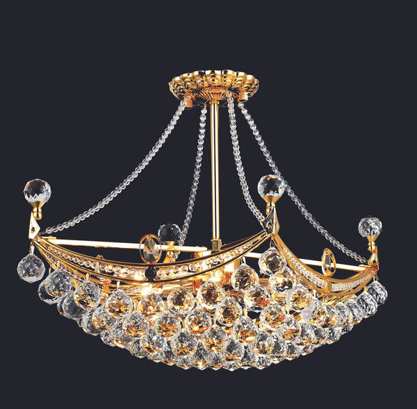 Elegant Lighting - V9800D24G/RC - Six Light Chandelier - Corona - Gold from Lighting & Bulbs Unlimited in Charlotte, NC