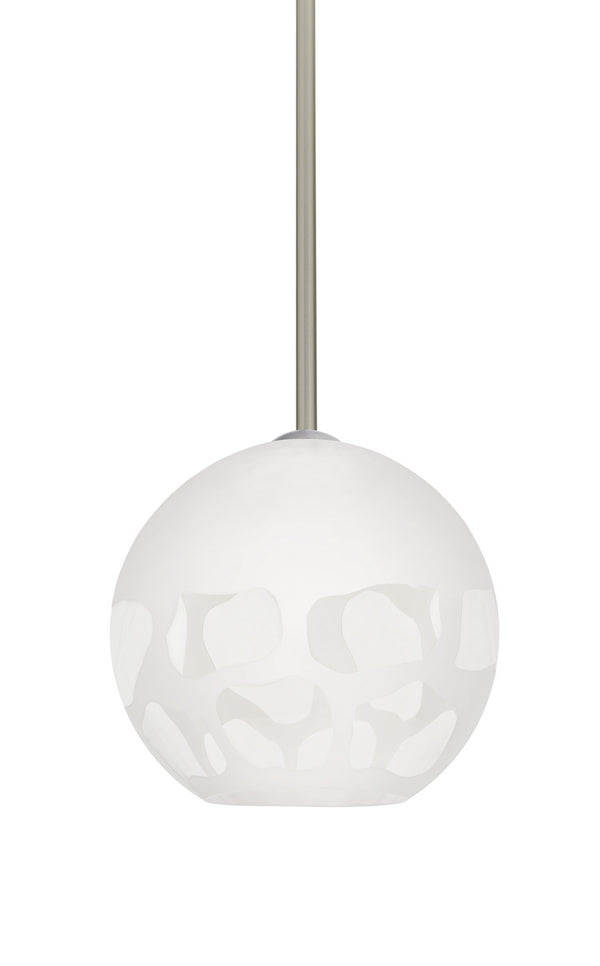 Besa - 1TT-ROCKYWH-LED-SN - One Light Pendant - Rocky - Satin Nickel from Lighting & Bulbs Unlimited in Charlotte, NC