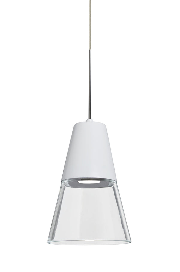 Besa - 1XT-TIMO6WC-LED-SN - One Light Pendant - Timo 6 - Satin Nickel from Lighting & Bulbs Unlimited in Charlotte, NC