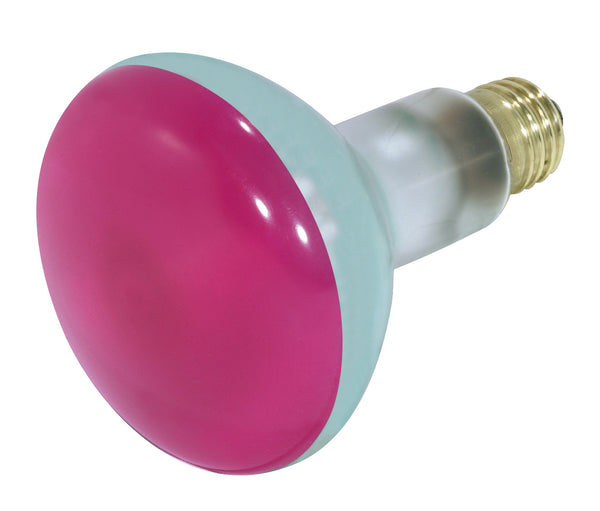 75 Watt BR30 Incandescent, Pink, 2000 Average rated hours, Medium base, 130 Volt Light Bulb by Satco