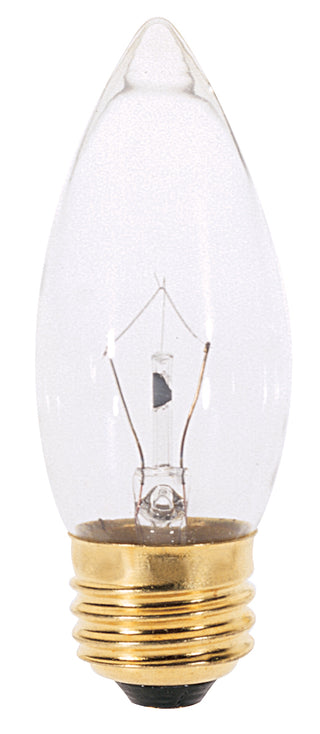 25 Watt B11 Incandescent, Clear, 1500 Average rated hours, 210 Lumens, Medium base, 120 Volt Light Bulb by Satco