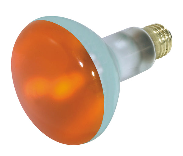 75 Watt BR30 Incandescent, Amber, 2000 Average rated hours, Medium base, 130 Volt Light Bulb by Satco
