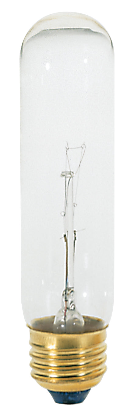 25 Watt T10 Incandescent, Clear, 2000 Average rated hours, 200 Lumens, Medium base, 120 Volt Light Bulb by Satco