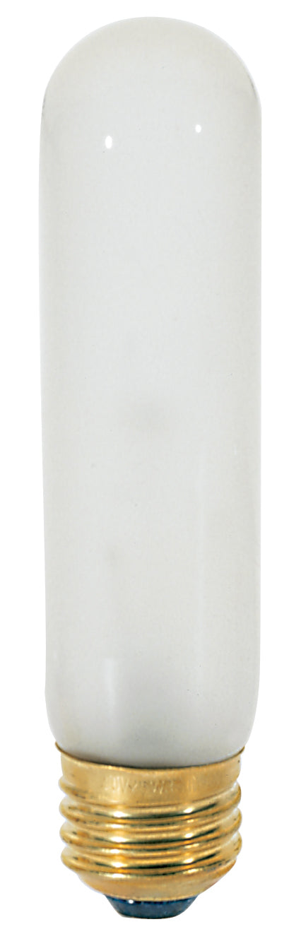 25 Watt T10 Incandescent, Frost, 2000 Average rated hours, 200 Lumens, Medium base, 120 Volt Light Bulb by Satco