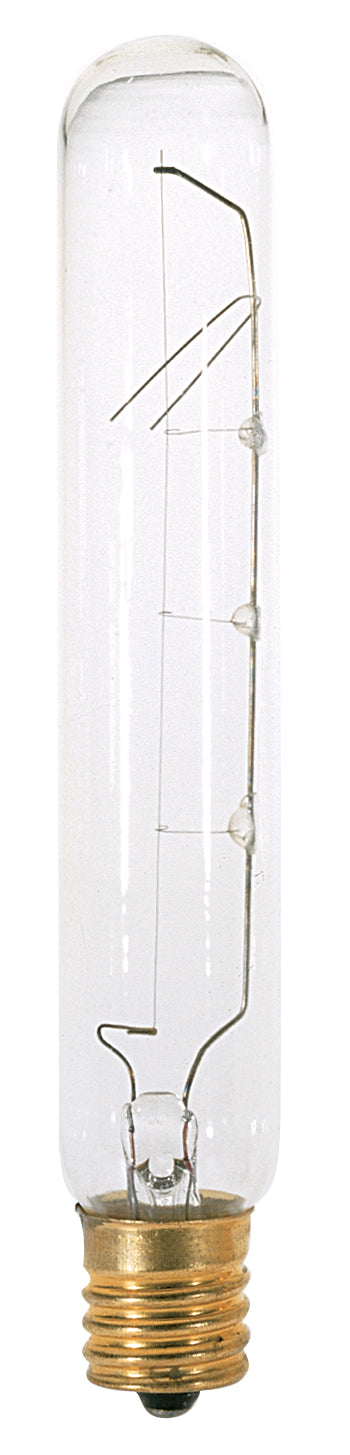 20 Watt T6 1/2 Incandescent, Clear, 1500 Average rated hours, 150 Lumens, Intermediate base, 130 Volt Light Bulb by Satco