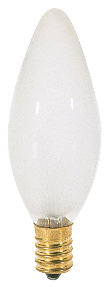 25 Watt BA9 1/2 Incandescent, Frost, 1500 Average rated hours, 220 Lumens, European base, 120 Volt Light Bulb by Satco