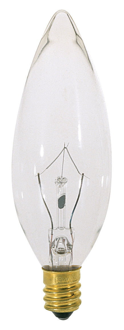 25 Watt BA9 1/2 Incandescent, Clear, 1500 Average rated hours, 220 Lumens, European base, 120 Volt Light Bulb by Satco