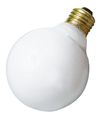 25 Watt G25 Incandescent, Gloss White, 3000 Average rated hours, 160 Lumens, Medium base, 120 Volt Light Bulb by Satco