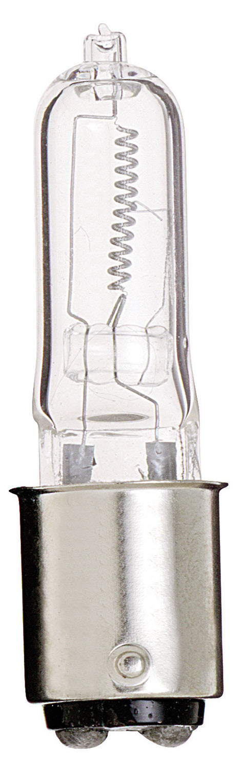 250 Watt, Halogen, T4 1/2, Clear, 2000 Average rated hours, 4200 Lumens, DC Bay base, 120 Volt, Carded Light Bulb by Satco