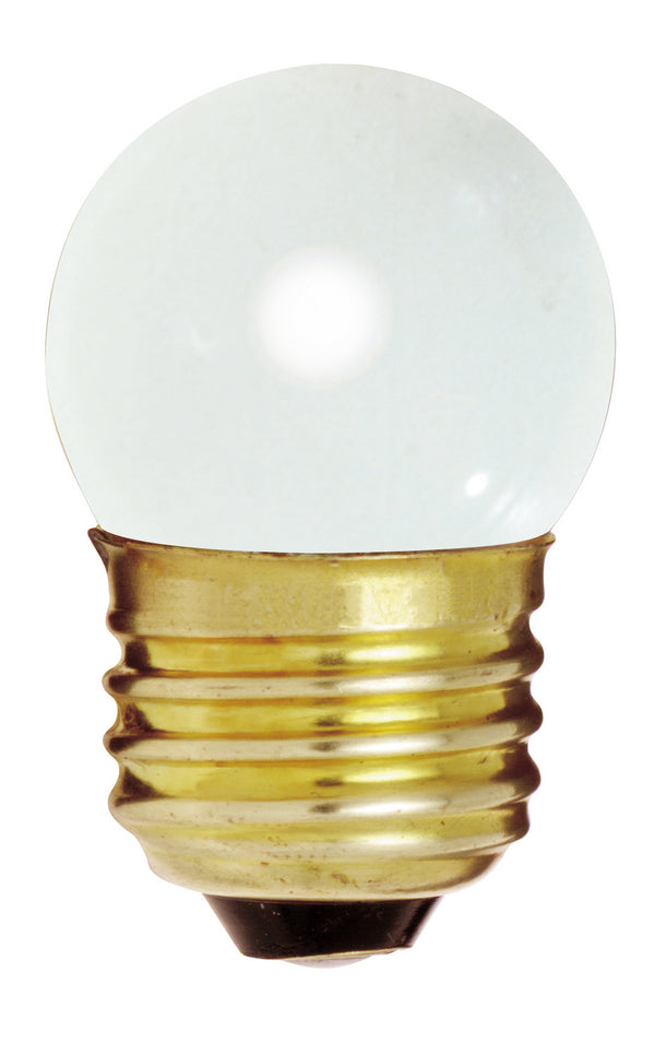 7.5 Watt S11 Incandescent, Gloss White, 2500 Average rated hours, 20 Lumens, Medium base, 120 Volt Light Bulb by Satco